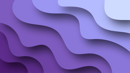 Abstract purple paper cut shape wave background