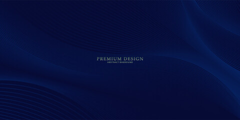 Premium background design with diagonal dark blue line pattern. Vector horizontal template for digital lux business banner, contemporary formal invitation, luxury voucher, prestigious gift certificate