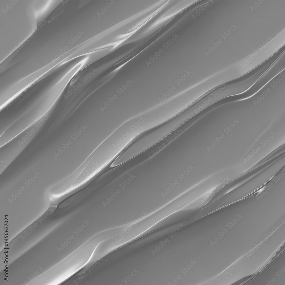 Poster abstract metallic waves on smooth surface with reflective light effects