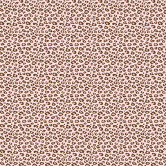 Seamless mini leopard print pattern with small brown and black spots on soft pink background. Trendy animal skin texture, ideal for fashion, textiles, wallpaper, packaging, and modern decor.