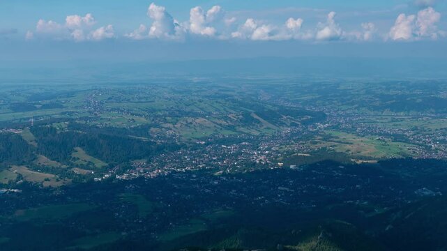 Poland Slovakia Border Scenic Daytime Cloudscape Timelapse
