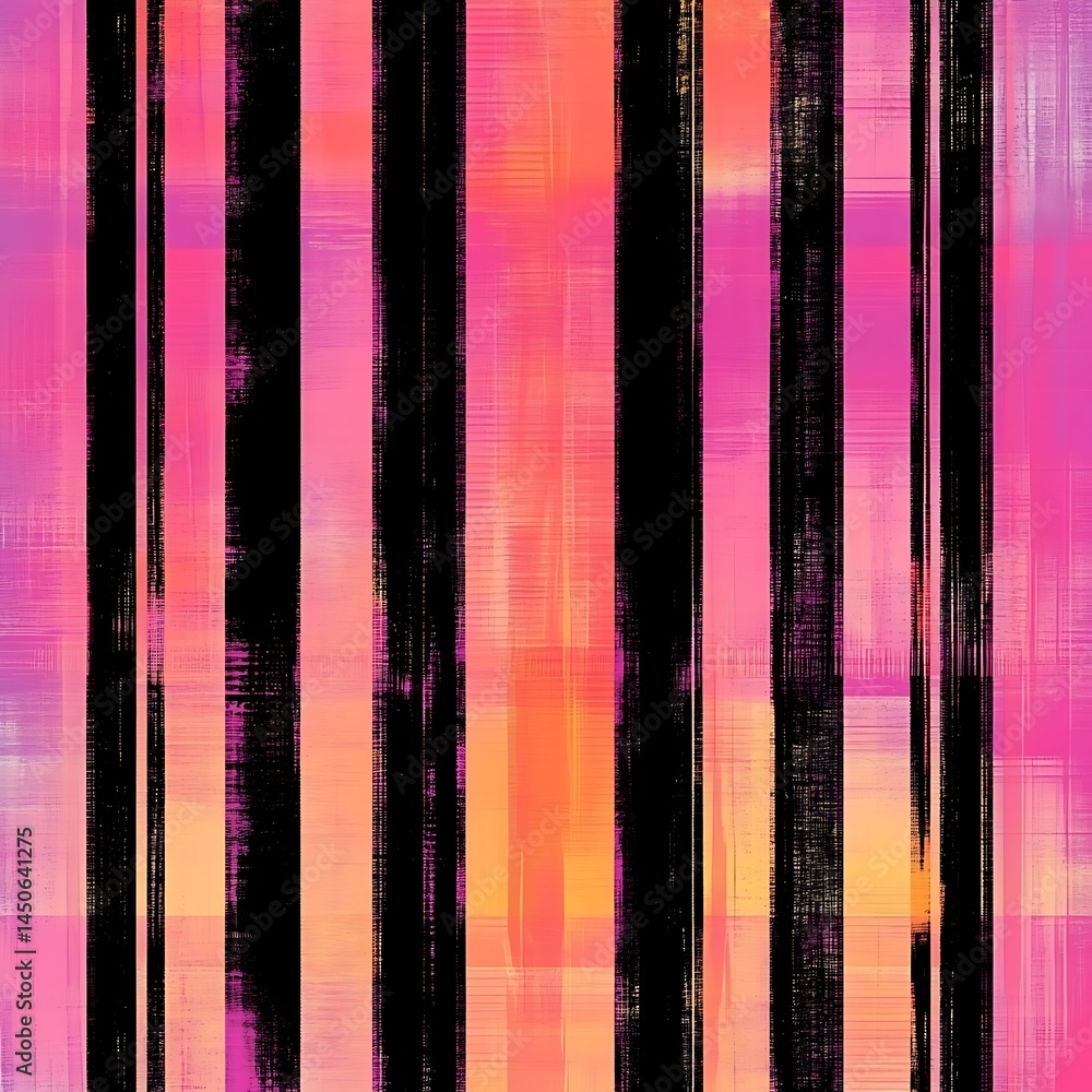 Poster abstract background with vertical black stripes on a vibrant pink and orange color palette. the imag