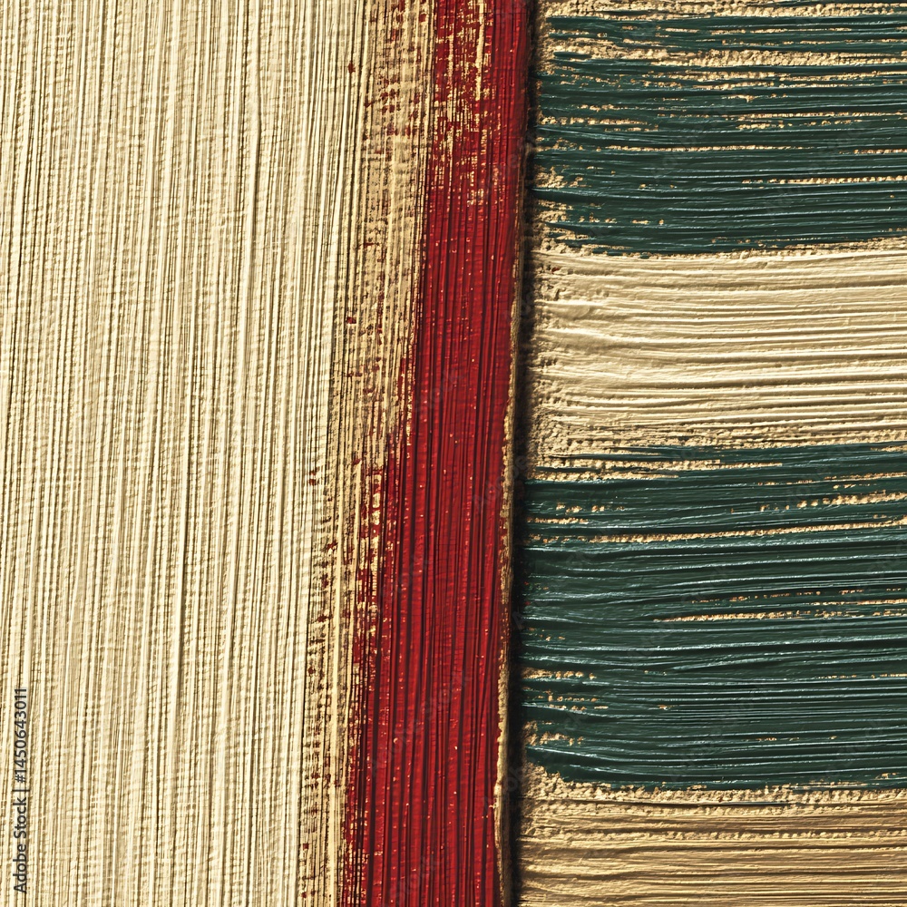Poster abstract textured background with vertical stripes in beige, dark teal, and red. the image features 
