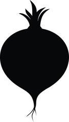 rutabaga silhouette vector on white background 