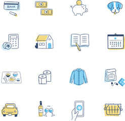 生活費・ライフスタイル　アイコンセット