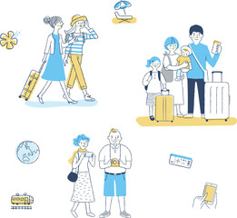 トラベルイメージ　人物とアイテム　セット