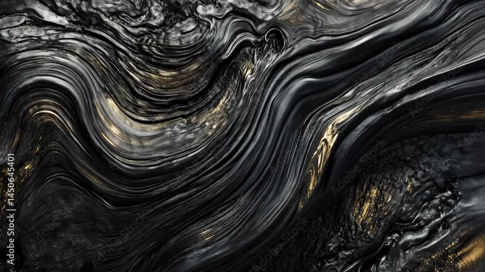 Poster mesmerizing liquid metal waves in dynamic fluid motion transformation