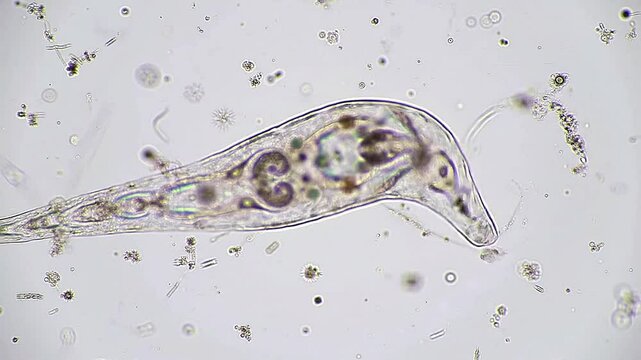 Highly detailed microscopic animation of Amoeba proteus