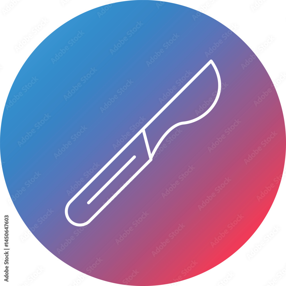 Poster scalpel line gradient circle background icon