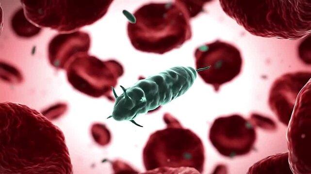 Microscopic animation of Trypanosoma brucei, the protozoan parasite responsible for sleeping sickness