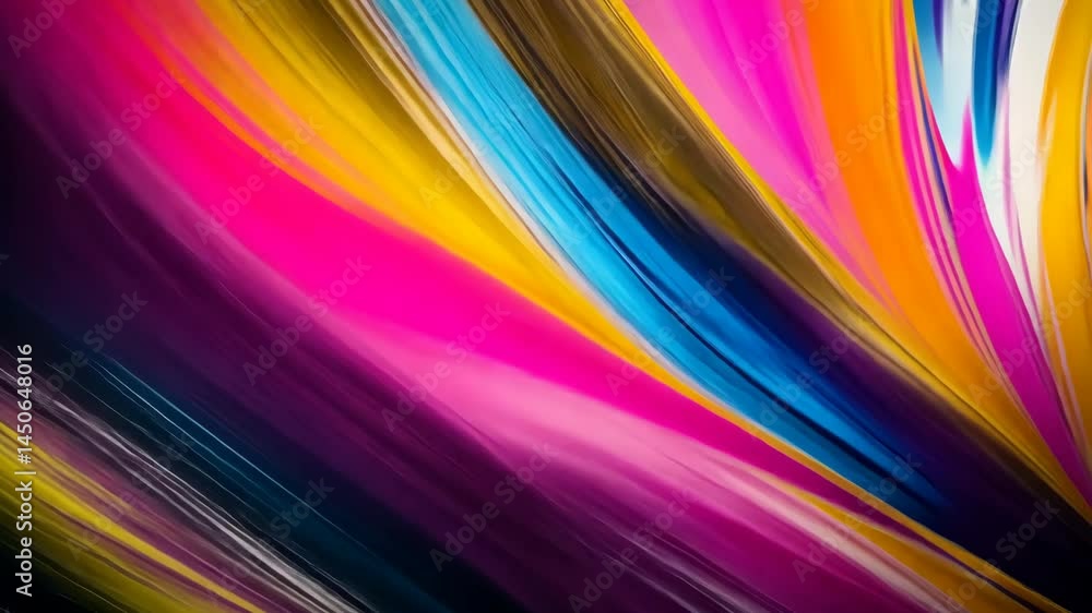 Poster dynamic colorful abstract waves in motion with vibrant stripes