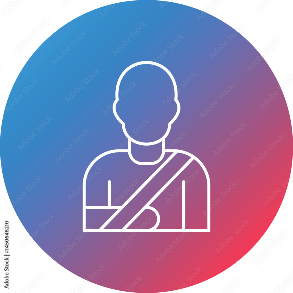 Poster Arm Broken Line Gradient Circle Background Icon
