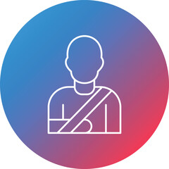 Arm Broken Line Gradient Circle Background Icon