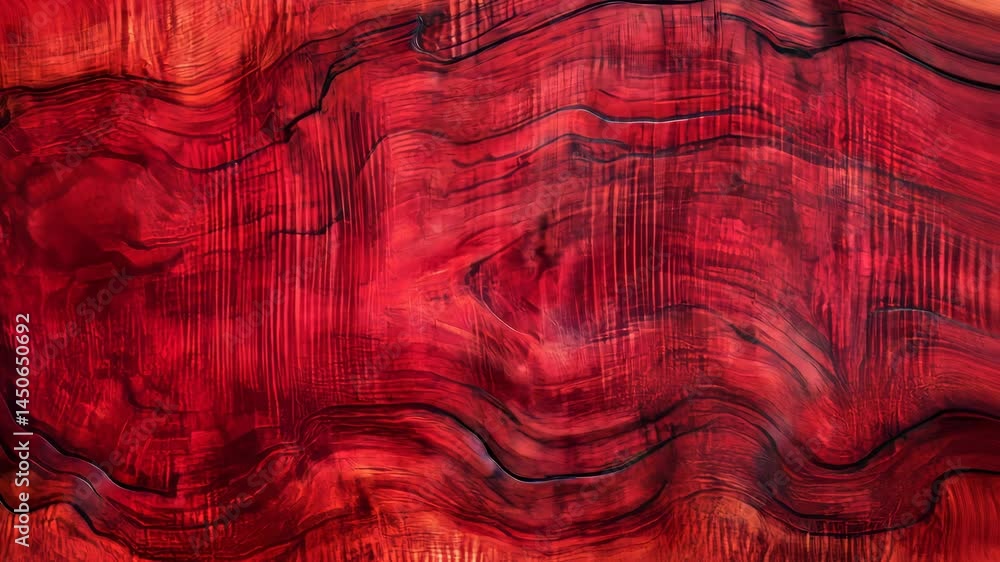 Aufkleber dynamic red waves in abstract motion highlighting vivid textures and fluid patterns