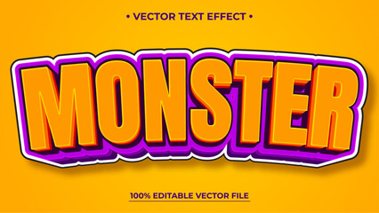 Monster editable text effect, customizable spooky and scary Halloween 3d font style