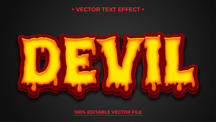 Devil text effect, editable blood dripping and scary text style