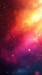 Naklejka premium Vibrant cosmic clouds filled with twinkling stars and glowing celestial colors