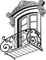 Windows decorative icon silhouette vector