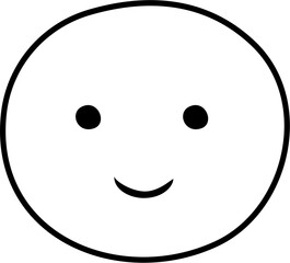 Simple Happy Face Emoji, Minimalist Line Art Illustration