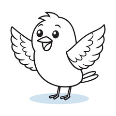 bird logo design with line art style on white background
