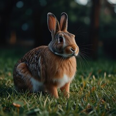 Fototapeta premium Brown Rabbit in Grass