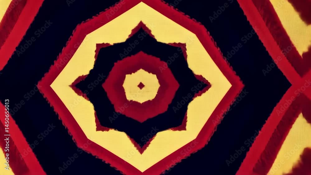 Poster mesmerizing geometric patterns of vibrant ethnic tapestry animation
