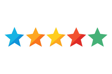 Fototapeta premium Five Star Rating silhouette vector illustration
