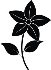 scarlet pimpernel flower silhouette vector 