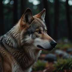 Fototapeta premium Majestic Wolf Portrait