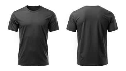 blank t shirt color black template front and back