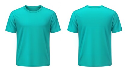 bright aqua minimal tee front and back template on