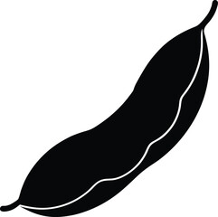 soybean pod silhouette vector on white background .eps