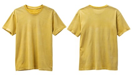 stonewashed yellow loose t shirt front and back on