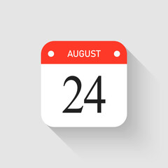 Vector icon page day calendar - 24 August month