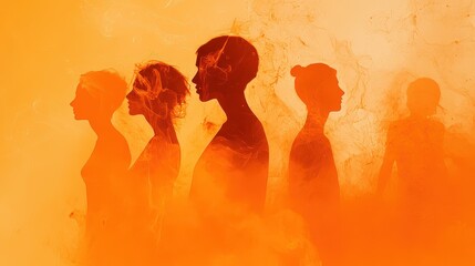 A large crowd of people, simple shapes, and brush strokes. Minimalistic silhouettes of a large body of people..