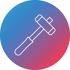 Medical Hammer Line Gradient Circle Background Icon