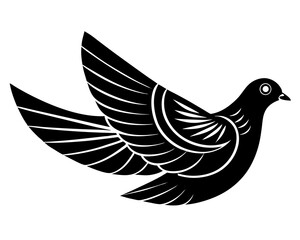 Dove silhouette vector illustration