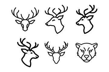 Black Reindeer Silhouettes Deer vector Illustration - VECTOR