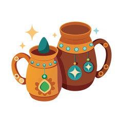Caly Charm Mugs – Handcrafted Ceramic Mugs with Unique Artistic Boho Designs for Cozy Sips-With charming textures, earthy tones, and boho-inspired designs, each mug brings warmth and personality 