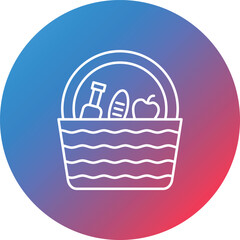 Picnic Line Gradient Circle Background Icon