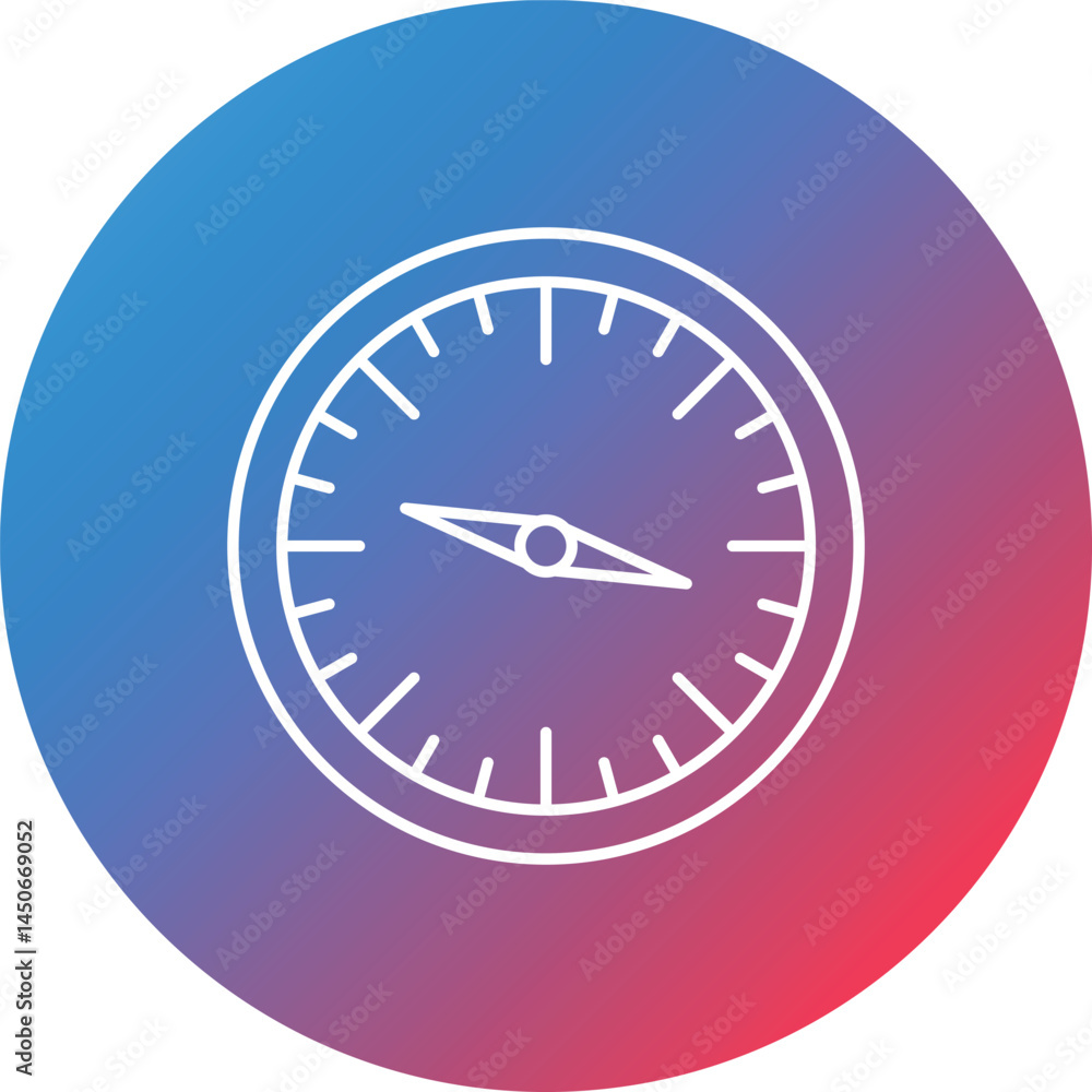 Poster compass line gradient circle background icon