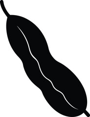 tamarind pod silhouette vector illustration 