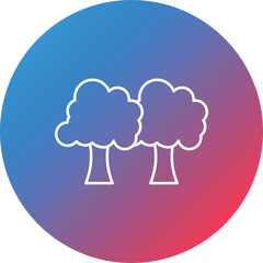 Trees Line Gradient Circle Background Icon