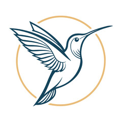  minimalist hummingbird logo  icon design 