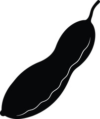 tamarind pod silhouette vector illustration 