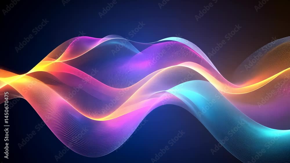 Aufkleber dynamic colorful waveforms in motion create mesmerizing digital display