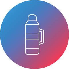 Thermos Line Gradient Circle Background Icon