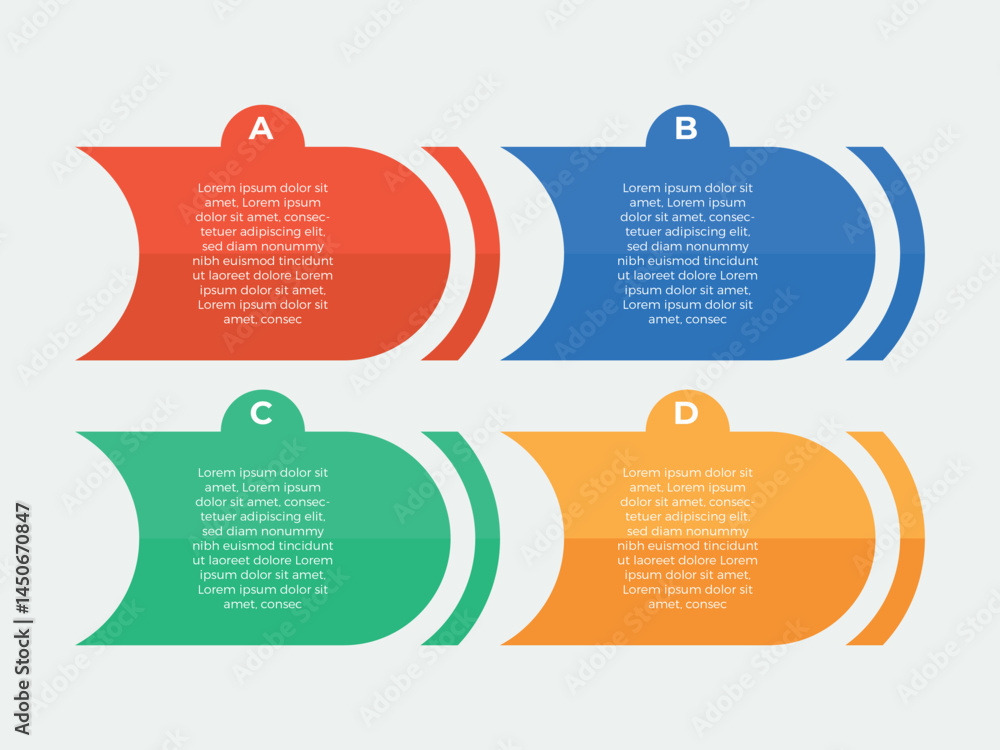 Poster infographic design template with place for your data. 4 steps and option infographic. vector illustr