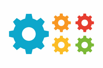 set of Gears icon silhouette vector illustration