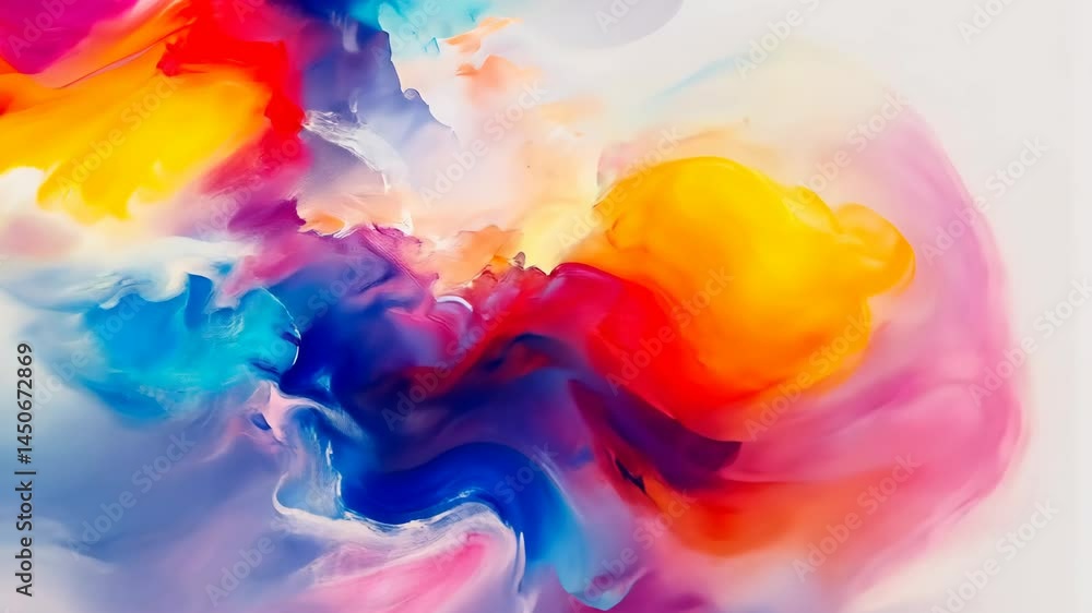 Aufkleber vibrant swirls of colorful abstract paint creating dynamic fluid art